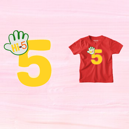 Hi-5 Style 5th Birthday Theme Kids T-shirt