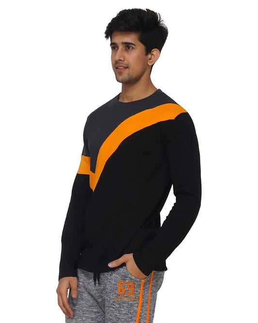 Stylish Black Cut and Sew T-Shirt