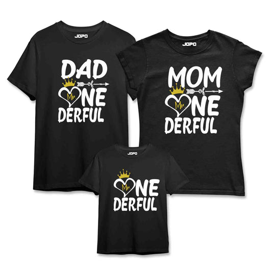 Mr.ONEderful-Baby Boy's 1st Birthday Party Family Tees