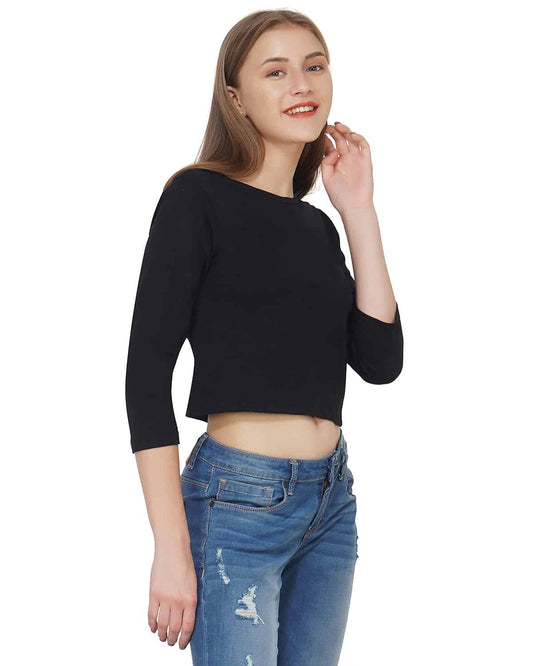 stylish women black Crop Top