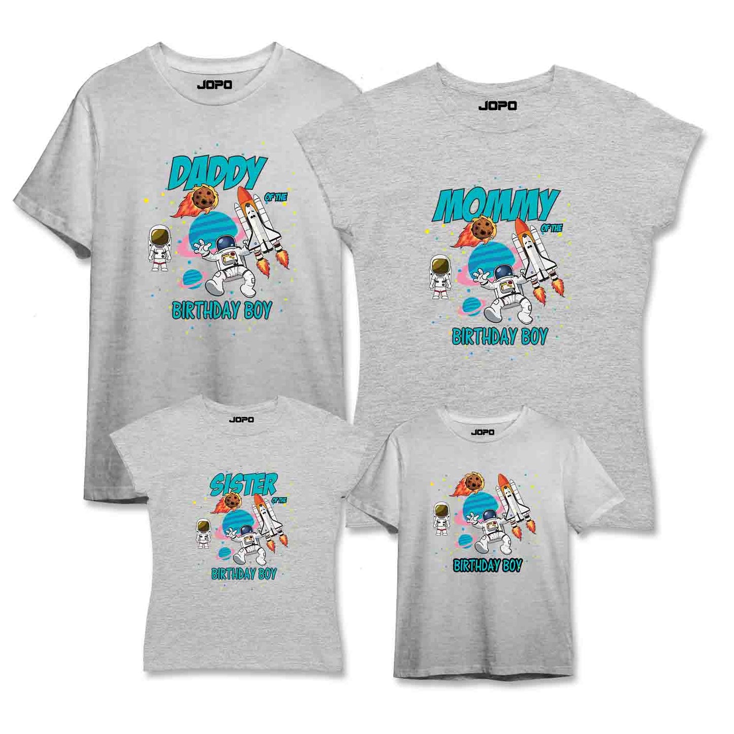 Space Theme Matching Family Tshirts for Birthday Boy