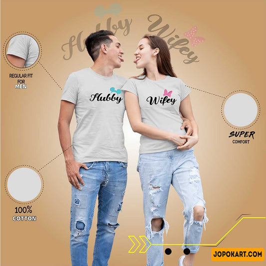 Couple tshirts cotton t shirt couple design couple t shirts design matching t shirt for couples grey melange