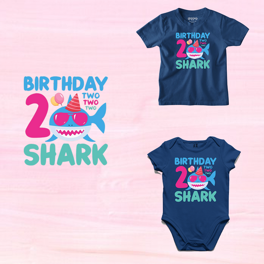 Shark Designed 2nd Birthday kids T-shirt/Romper