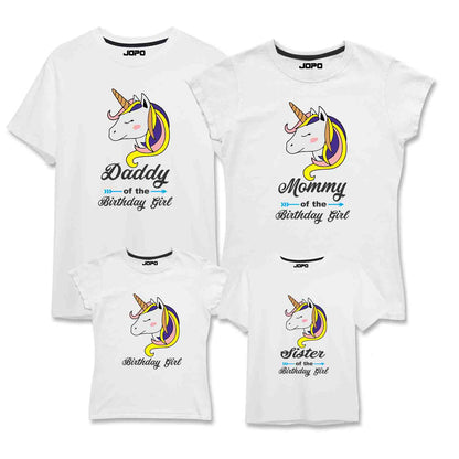 Unicorn Theme Family Matching TShirts