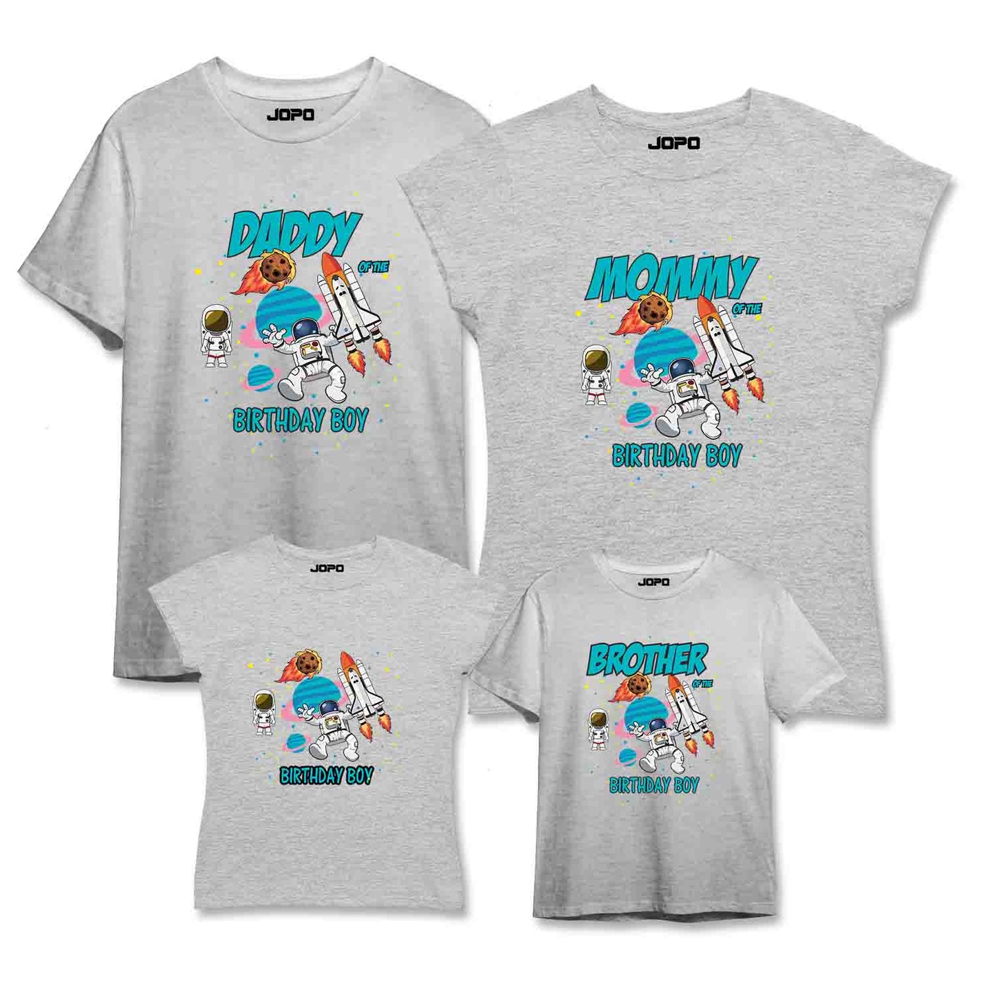 Space Theme Matching Family Tshirts for Birthday Boy