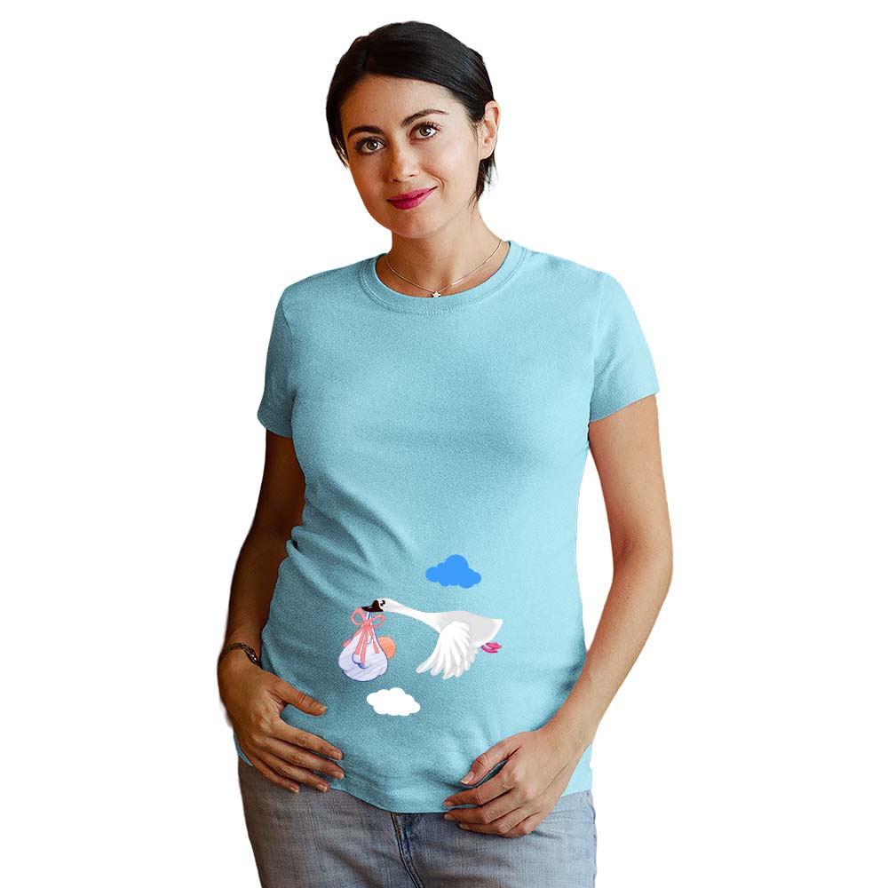 Stork Baby Arriving Soon Maternity Tshirt | Jopokart