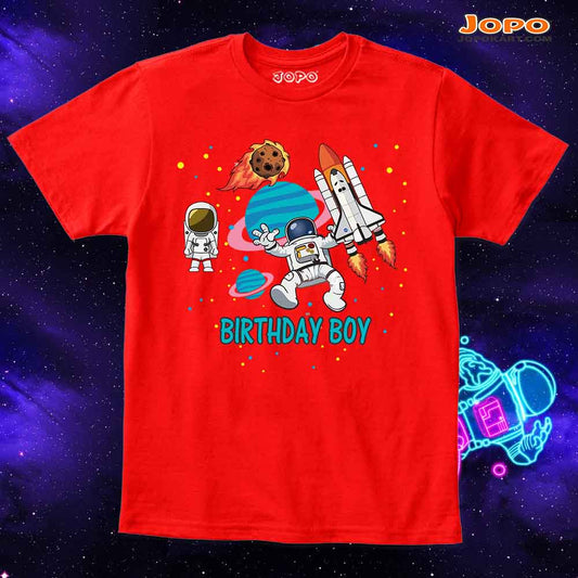 Astronaut kid boy red