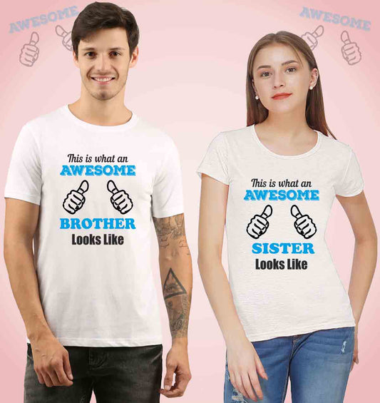 Brother and Sister Matching Siblings Tshirts Gift for Rakshabandhan Twinning rakhi 2021