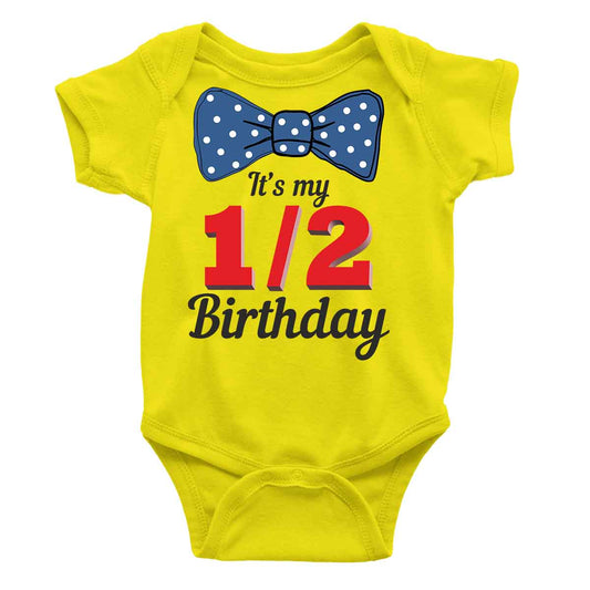 BOW IT'S MY 12 BIRTHDAY ROMPER YELLOW