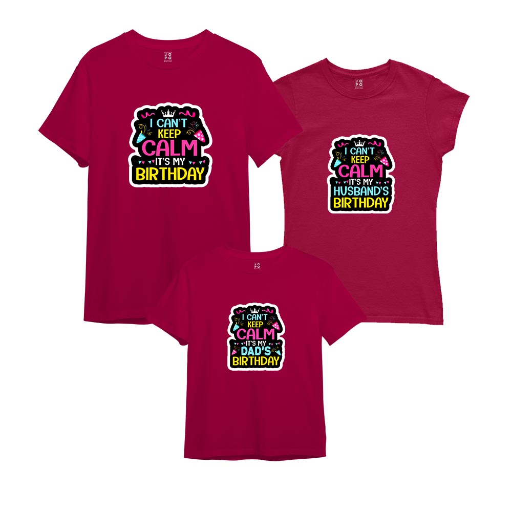 Happy Birthday Daddy Matching Family T-Shirts Set of 3 and 4 for Mom, Dad, Son & Daughter