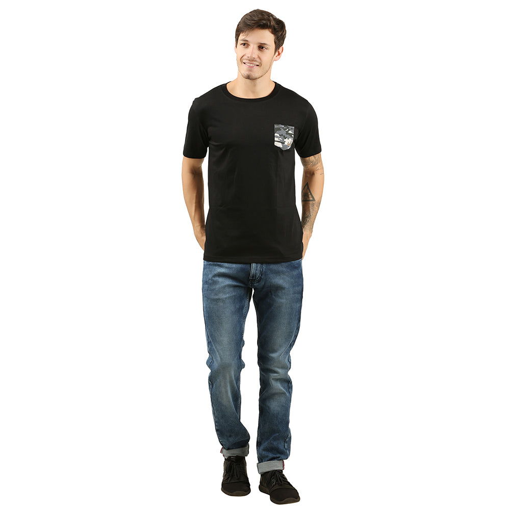 Camaflauge Cotton Black T-shirt