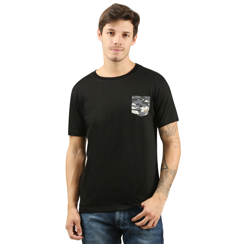 Camaflauge Cotton Black T-shirt