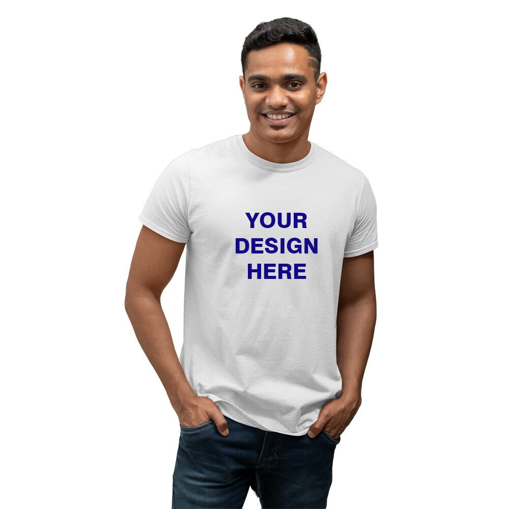 Custom T Shirts Printing Men Round Neck
