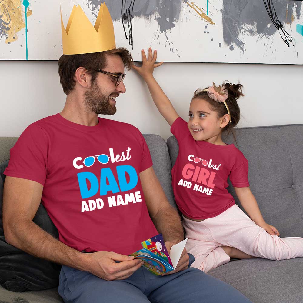 Coolest dad girl add name maroon
