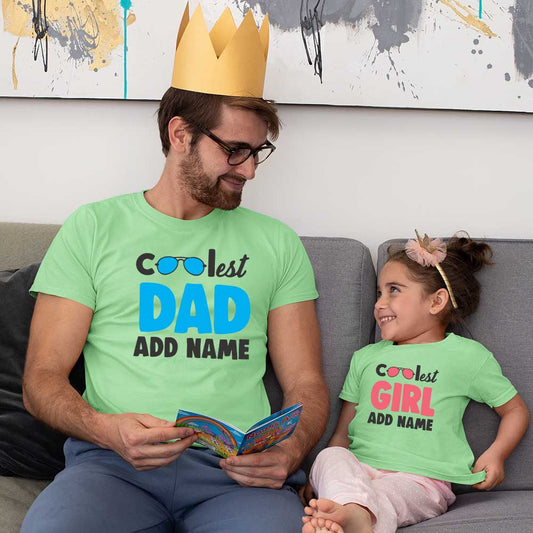 Coolest dad girl add name mint green