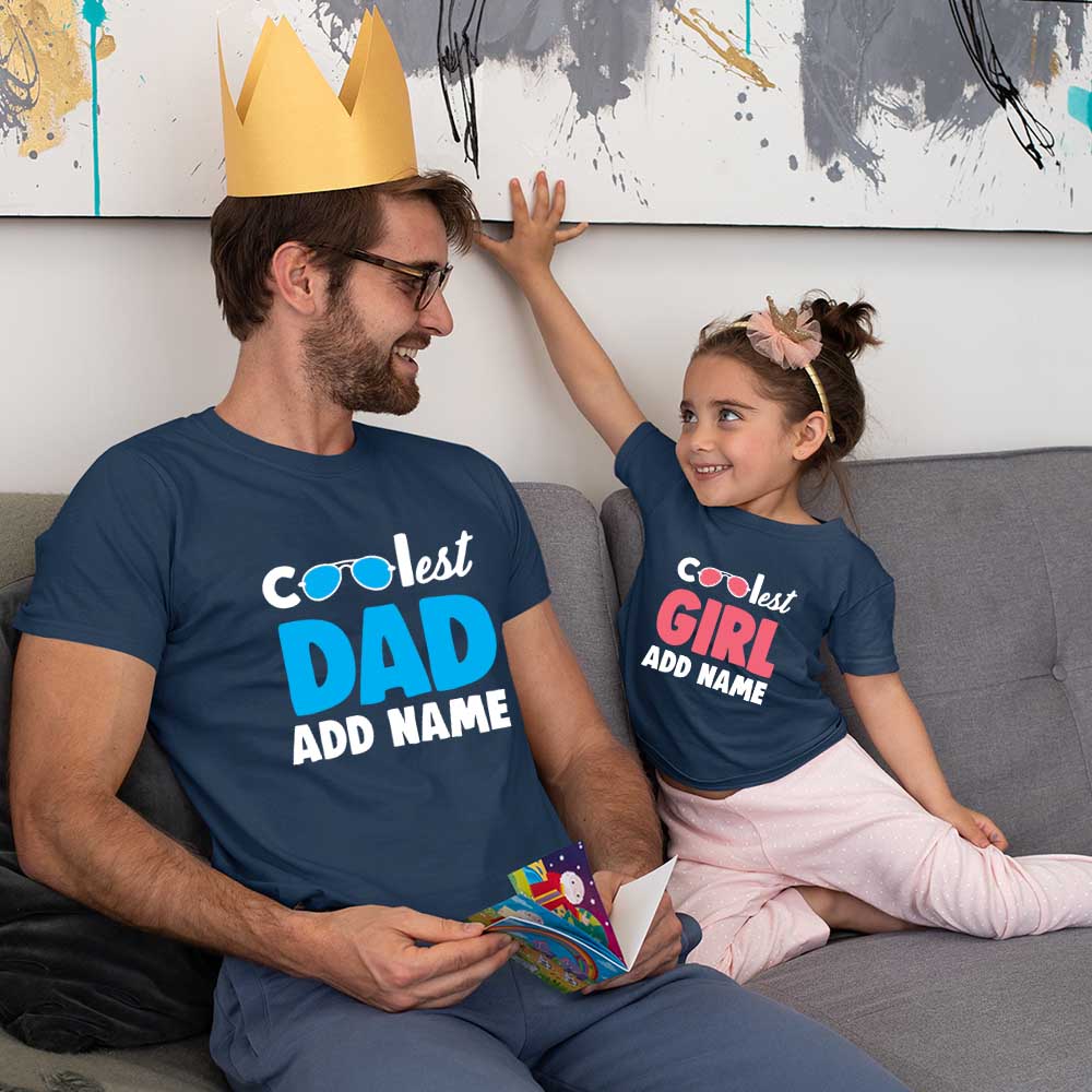 Coolest dad girl add name navy