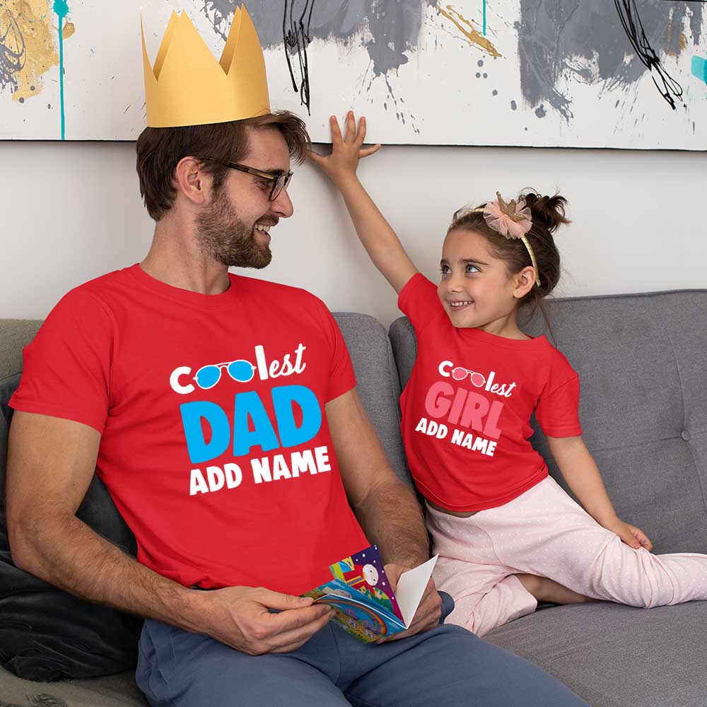 Coolest dad girl add name red