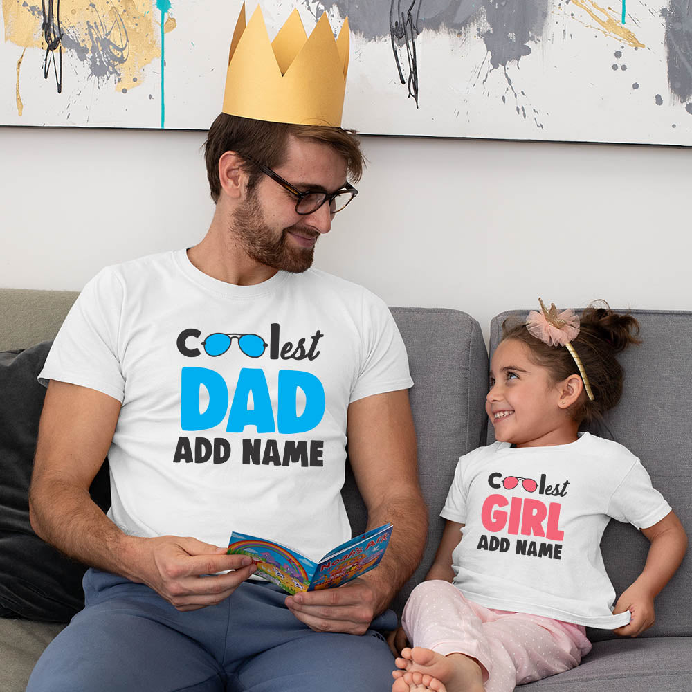Coolest dad girl add name white