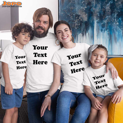 jopo family round neck half sleeve matching printed dress best outfit for outdoor photoshoot Custom image white