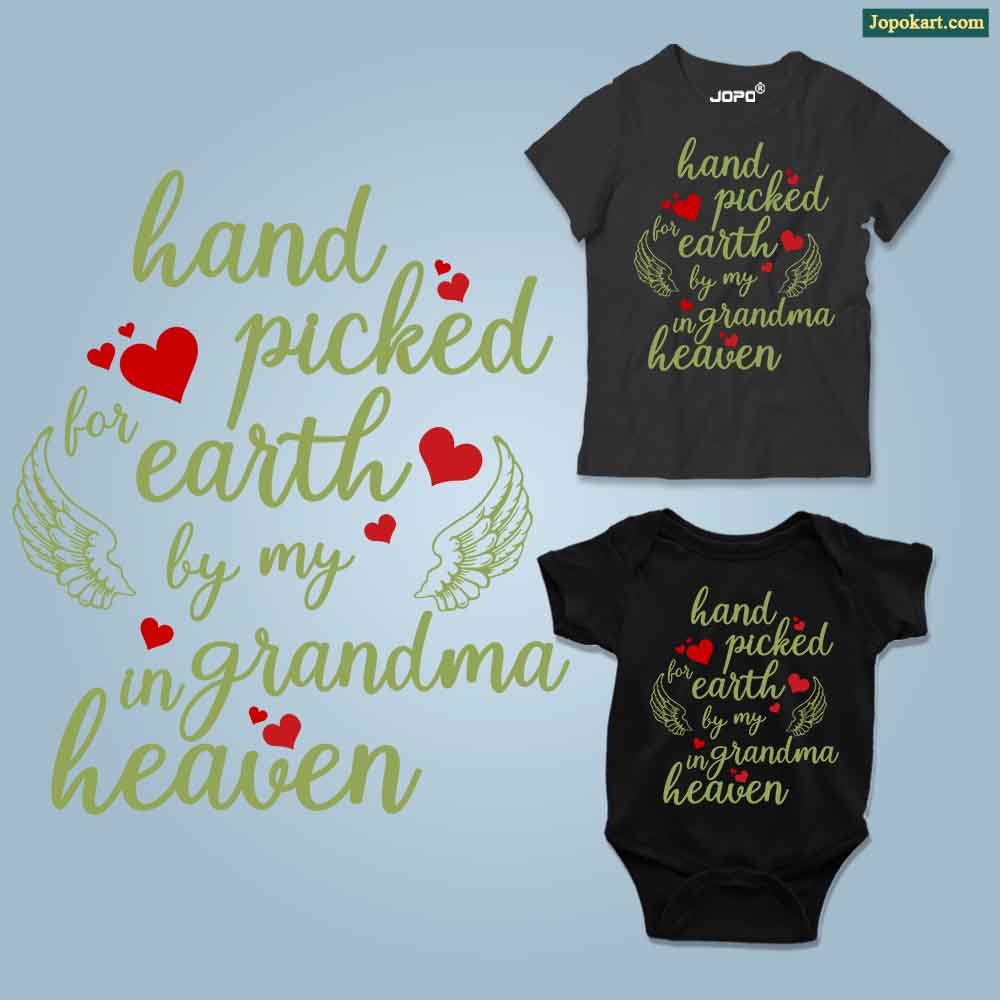 Hand Picked for Earth By my Grandma in Heaven black