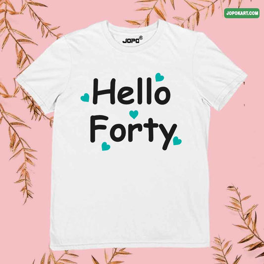 Hello Forty white