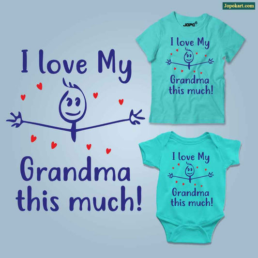 I Love Grandma this Much aqua blue
