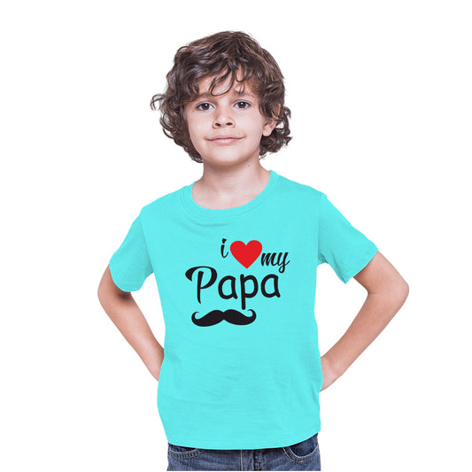 Multi Color I Love My Papa Boys T-shirt