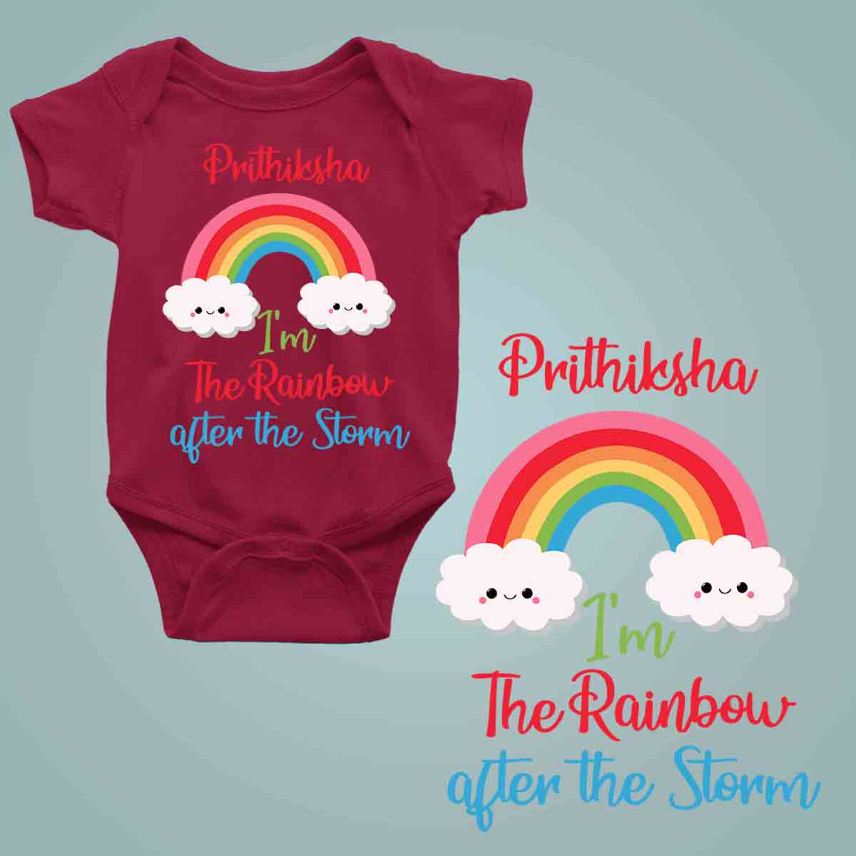 I'm the Rainbow after the storm bg maroon