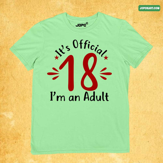 It official 18 I'm an adult mint green