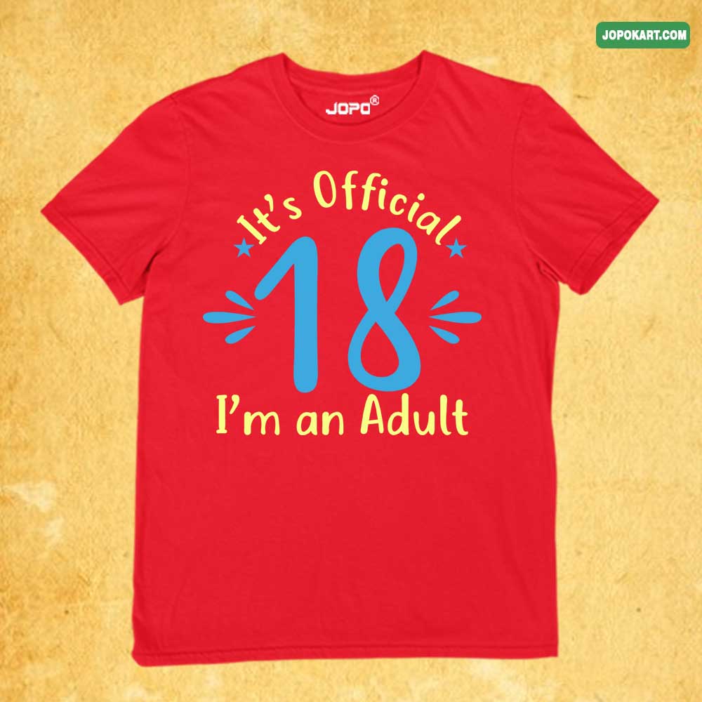 It official 18 I'm an adult red