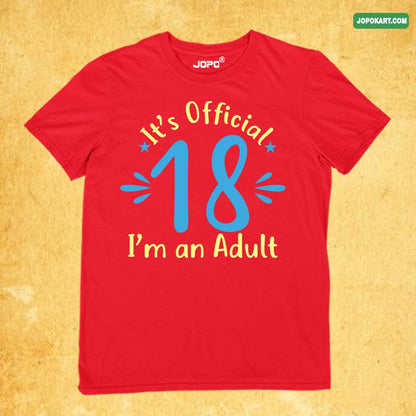 It official 18 I'm an adult red