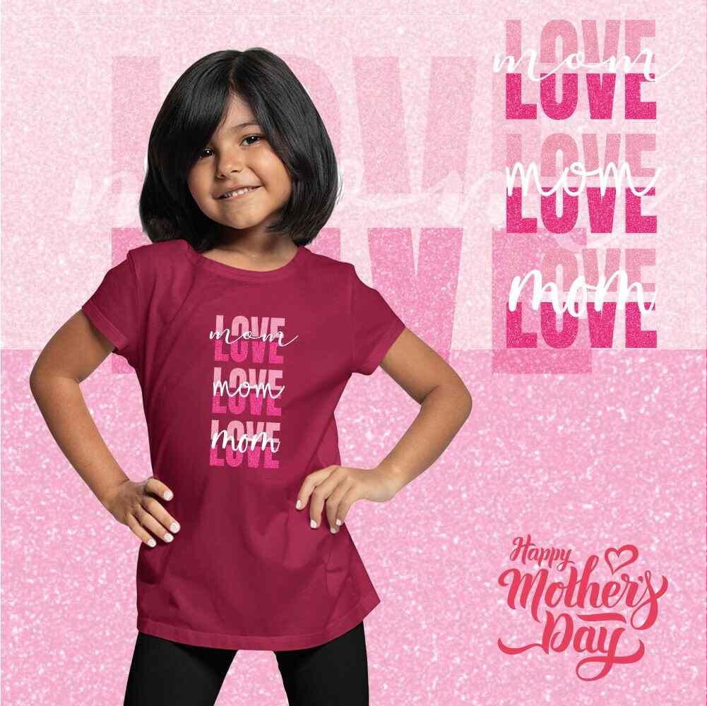 love mom mothers day -Maroon