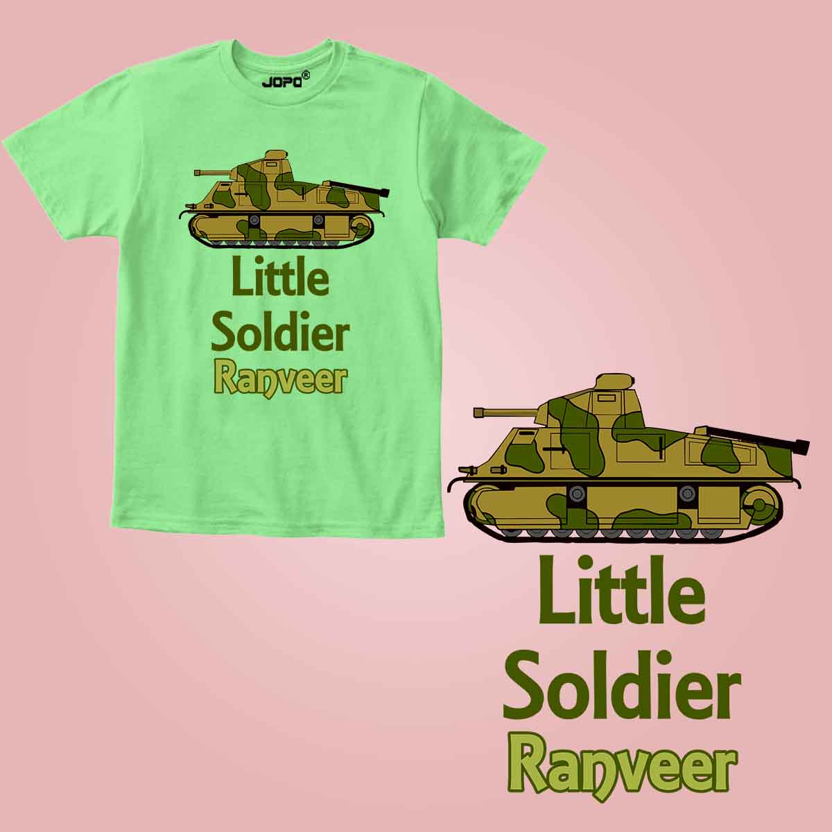 Little Soldier Custom Name mint green