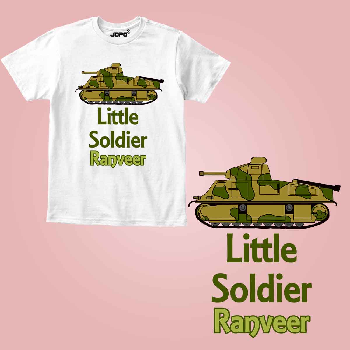 Little Soldier Custom Name white