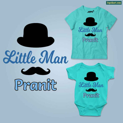 Little man Custom Name aqua blue