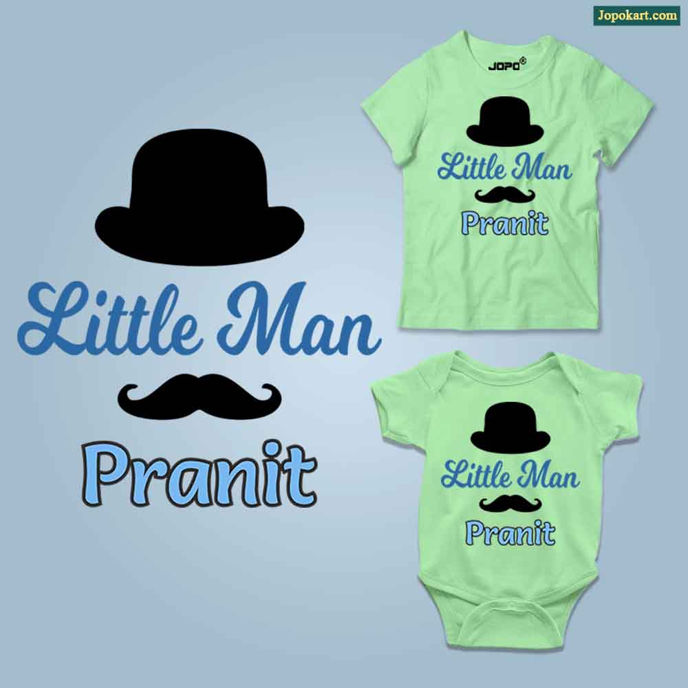 Little man Custom Name mint green