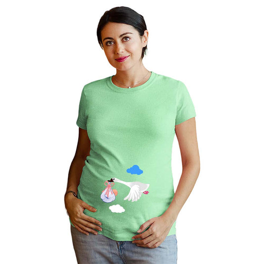 Stork Baby Arriving Soon Maternity Tshirt