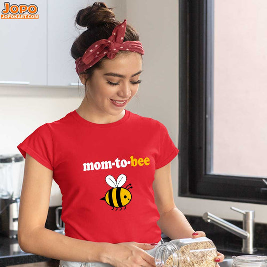 jopo mom to bee women tshirt celebration mode red