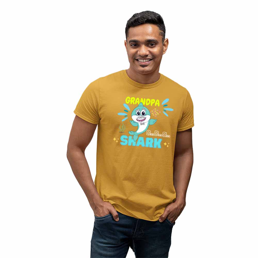 Shark Design Grandpa Multi color men T-shirt
