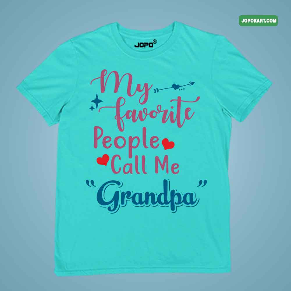 grandparents tshirts funny favourite gifts new trend aqua blue cotton 180 gsm
