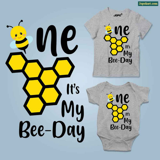 One It's my Bee-day grey melange