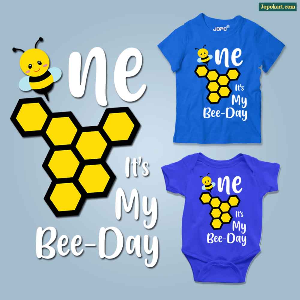 One It's my Bee-day royal blue
