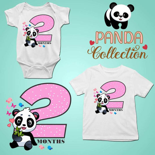 Monthly milestone-2nd month birthday panda T-shirt