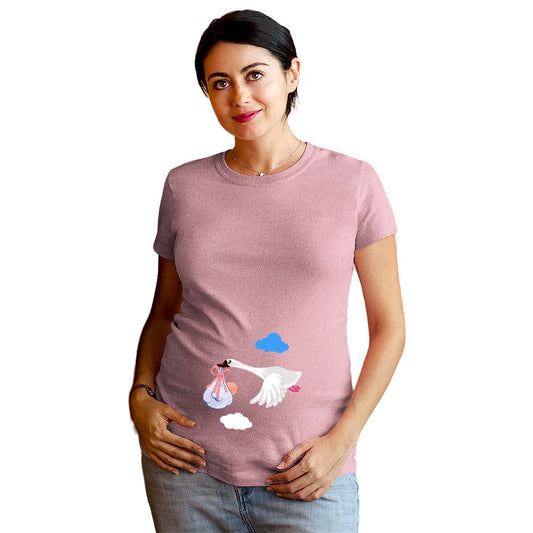 Stork Baby Arriving Soon Maternity Tshirt