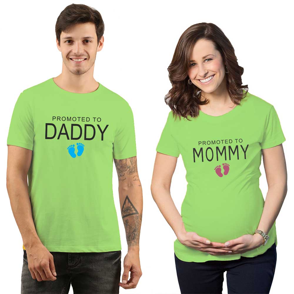 PROMOTED TO DADDY MOMMY MINT GREEN