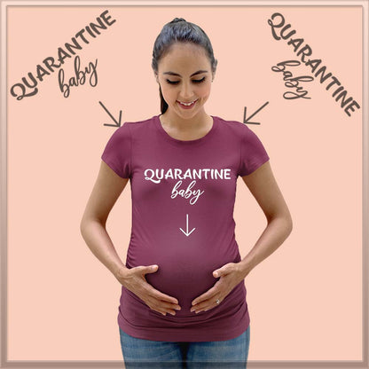 jopo maternity photoshoot ideas poses props indian pregnancy announcement quotes QUARANTINE BABY Maroon