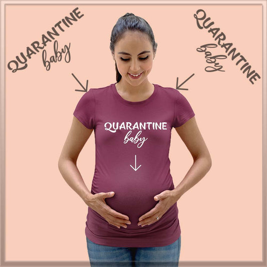 jopo maternity photoshoot ideas poses props indian pregnancy announcement quotes QUARANTINE BABY Maroon