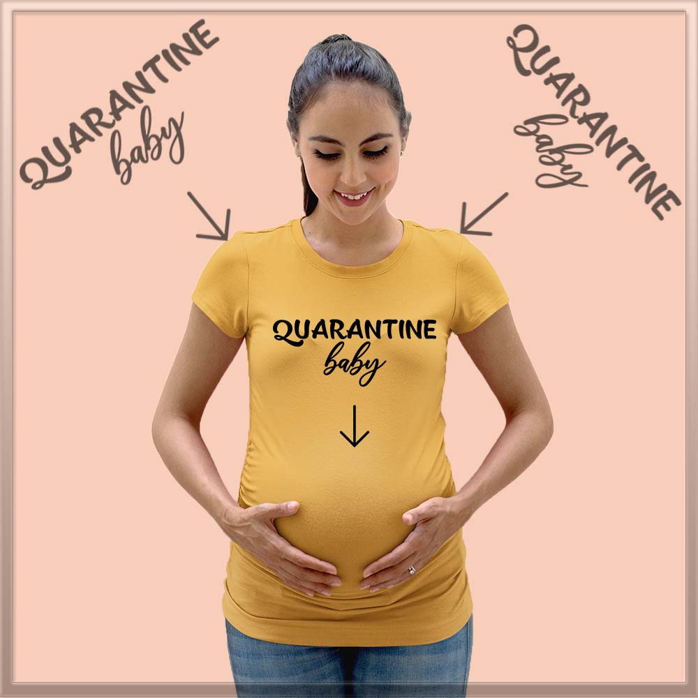 jopo maternity photoshoot ideas poses props indian pregnancy announcement quotes QUARANTINE BABY Mustard