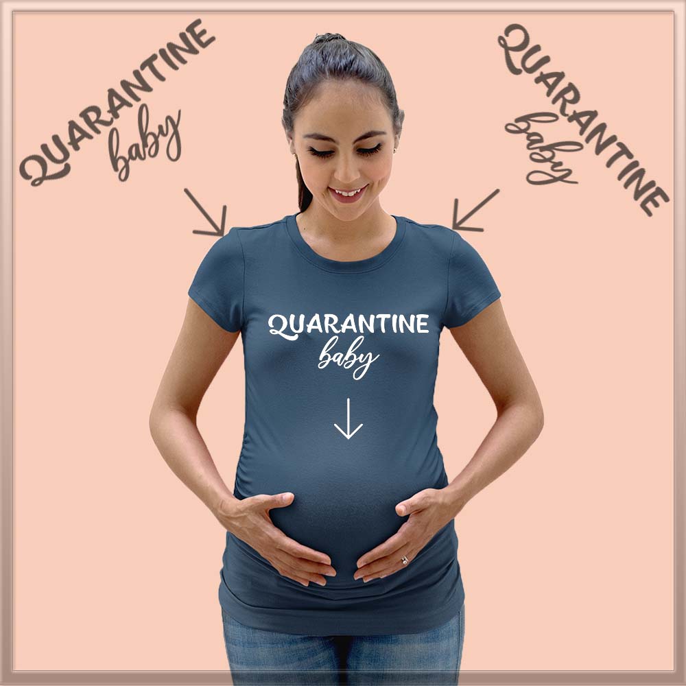 jopo maternity photoshoot ideas poses props indian pregnancy announcement quotes QUARANTINE BABY Navy Blue