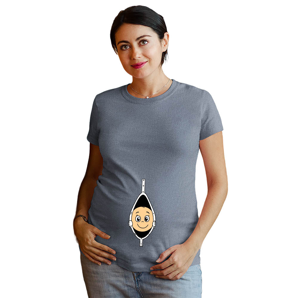 Peek -a-boo Pregnancy Announcement Maternity T-Shirt